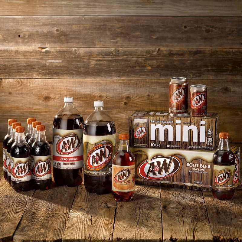 slide 8 of 8, A&W Root Beer Soda - 10pk/7.5 fl oz Mini Cans, 10 ct; 7.5 fl oz