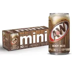 A&W Root Beer Soda - 10pk/7.5 fl oz Mini Cans