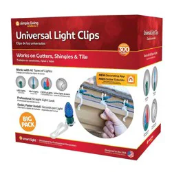 Simple Living Solutions 300ct Universal Light Clips: No Assembly, Clear String Light Accessories