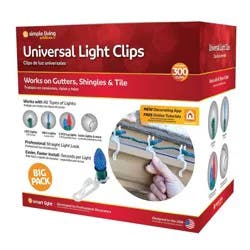 Simple Living Solutions 300ct Universal Light Clips: No Assembly, Clear String Light Accessories