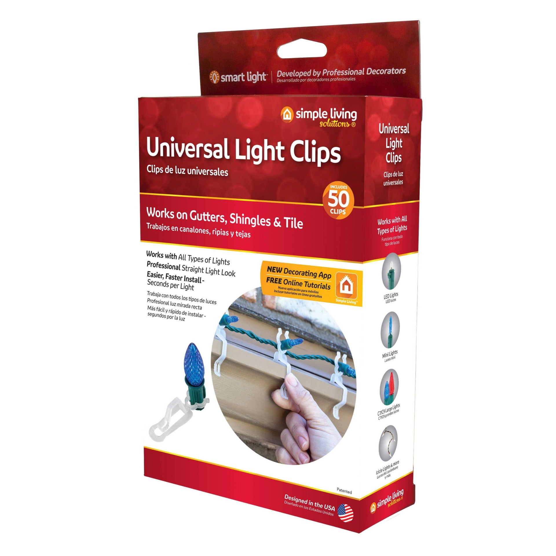 Simple Living Solutions Universal Light Clips 50 ct Shipt