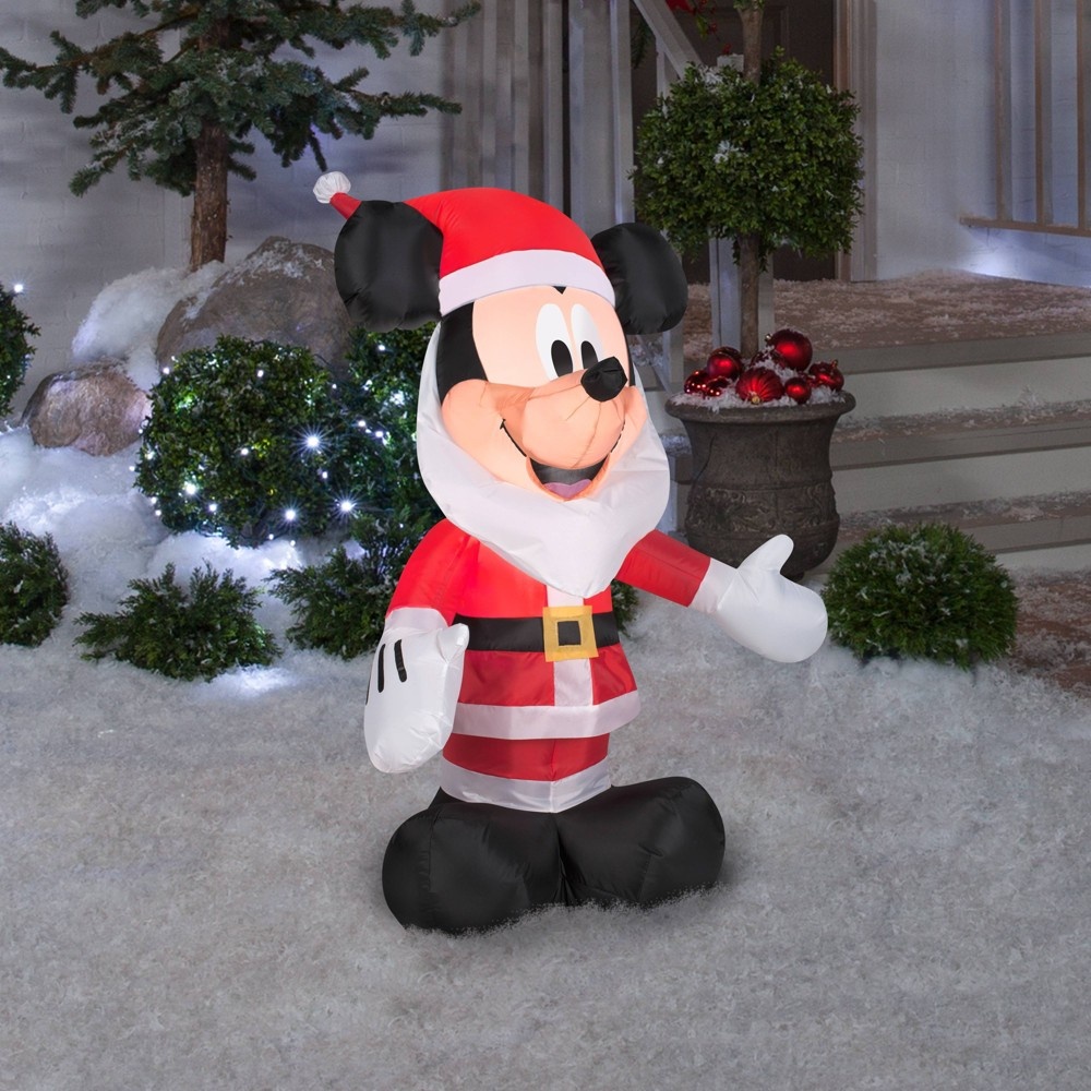 slide 2 of 5, Disney Mickey Mouse with Beard Inflatable Christmas Decorations, 1 ct