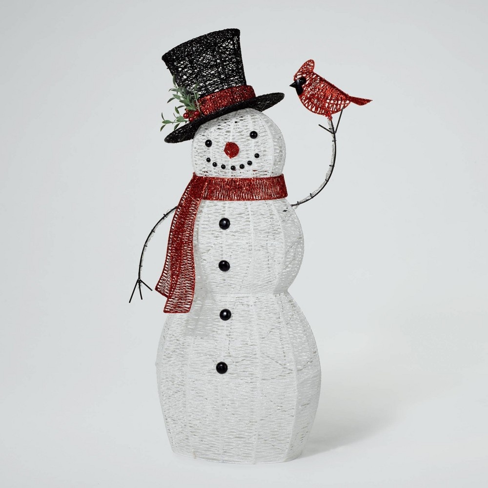 The Whitehurst Company S/2 Porcelain LED Lighte D Snowmen ,White