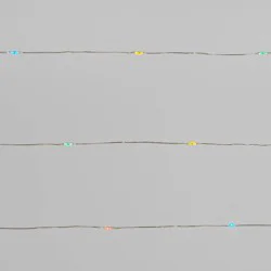 30ct Battery Operated LED Christmas Dewdrop Fairy String Lights Multicolor with Silver Wire - Wondershop™