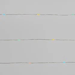 30ct Battery Operated LED Christmas Dewdrop Fairy String Lights Multicolor with Silver Wire - Wondershop™