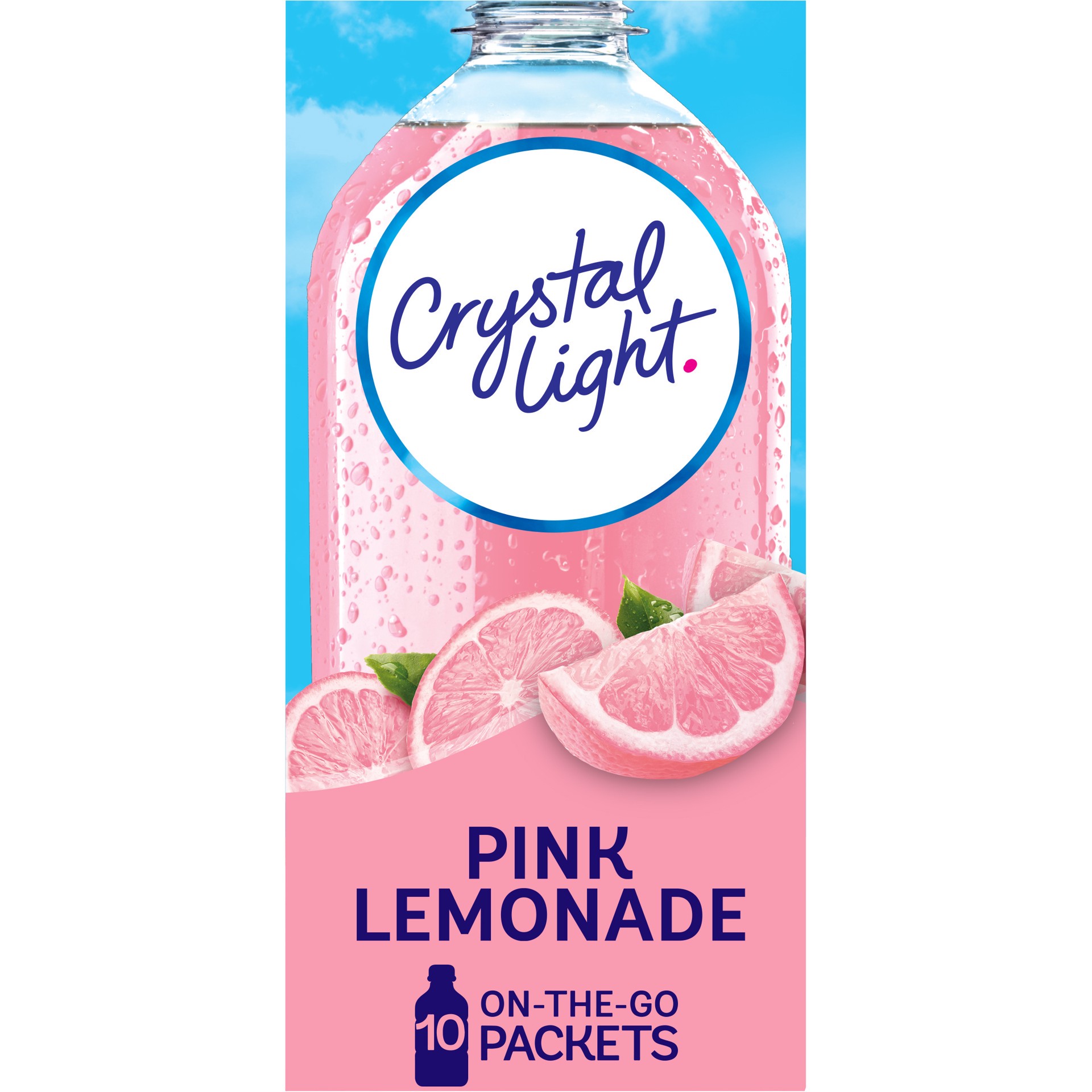 slide 1 of 5, Crystal Light Pink Lemonade Naturally Flavored Powdered Drink Mix, 10 ct On-the-Go-Packets, 10 ct