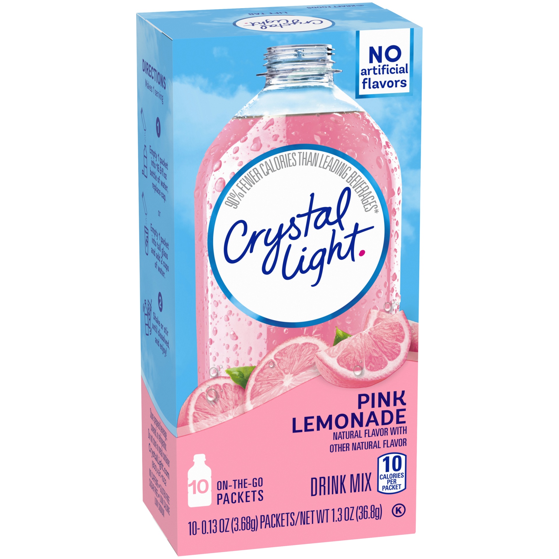 slide 6 of 10, Crystal Light Pink Lemonade Naturally Flavored Powdered Drink Mix On-the-Go-Packets, 10 ct