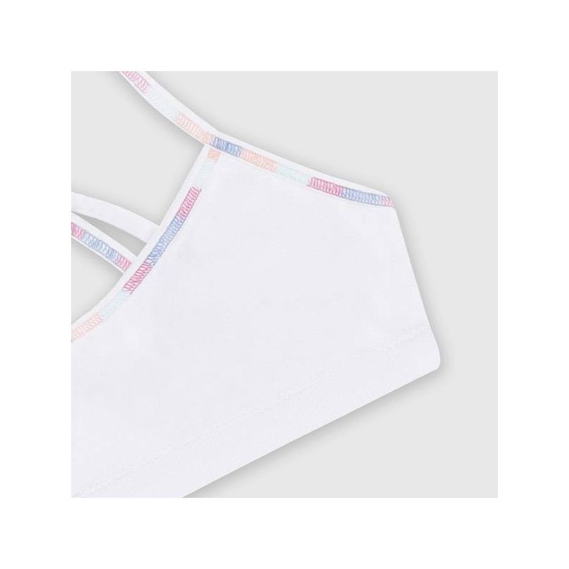 slide 3 of 3, Hanes Girls' 2pk Seamless Strappy Racerback Bra - Heathered Gray/White M, 2 ct