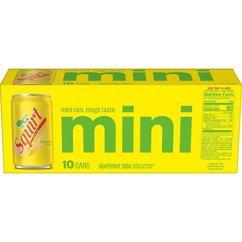 slide 4 of 7, Squirt Soda - 10pk/7.5 fl oz Mini Cans, 10 ct; 7.5 fl oz