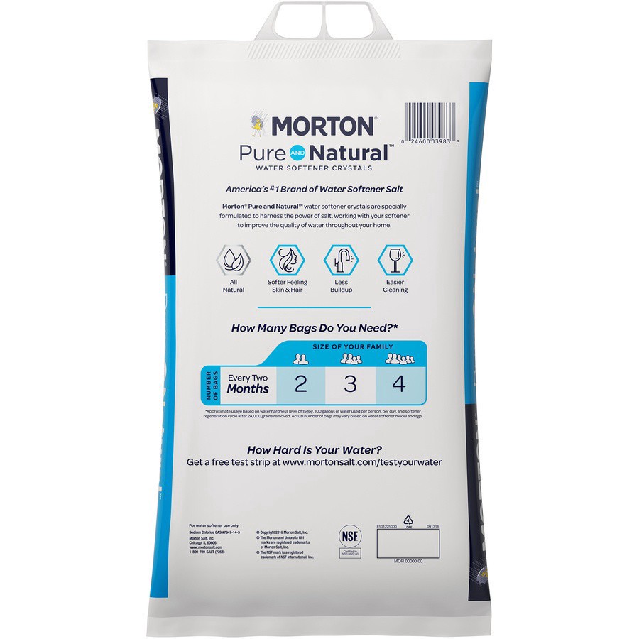slide 19 of 56, Morton Pure and Natural Water Softener Salt Crystals - 40lbs - Morton, 40 lb