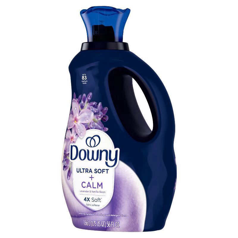 slide 12 of 13, Downy Ultra Soft + Calm Lavender & Vanilla Beans Liquid Fabric Softener - 56 fl oz, 56 fl oz