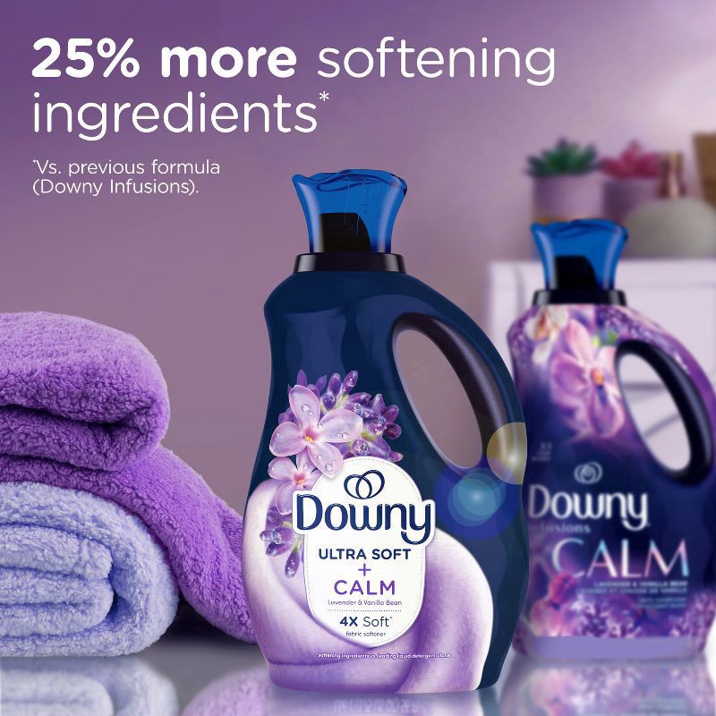 slide 2 of 13, Downy Ultra Soft + Calm Lavender & Vanilla Beans Liquid Fabric Softener - 56 fl oz, 56 fl oz