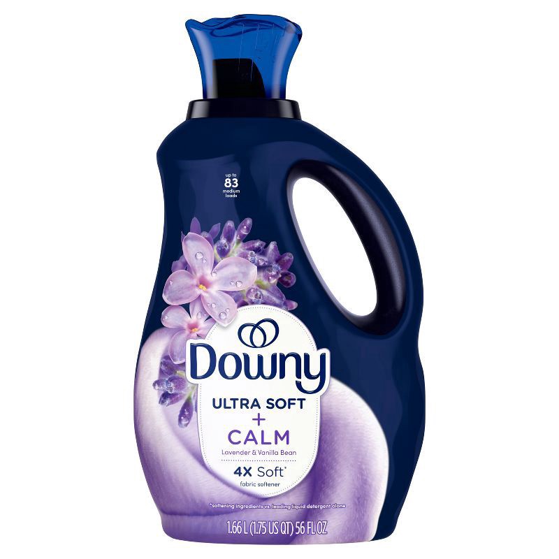 slide 9 of 13, Downy Ultra Soft + Calm Lavender & Vanilla Beans Liquid Fabric Softener - 56 fl oz, 56 fl oz