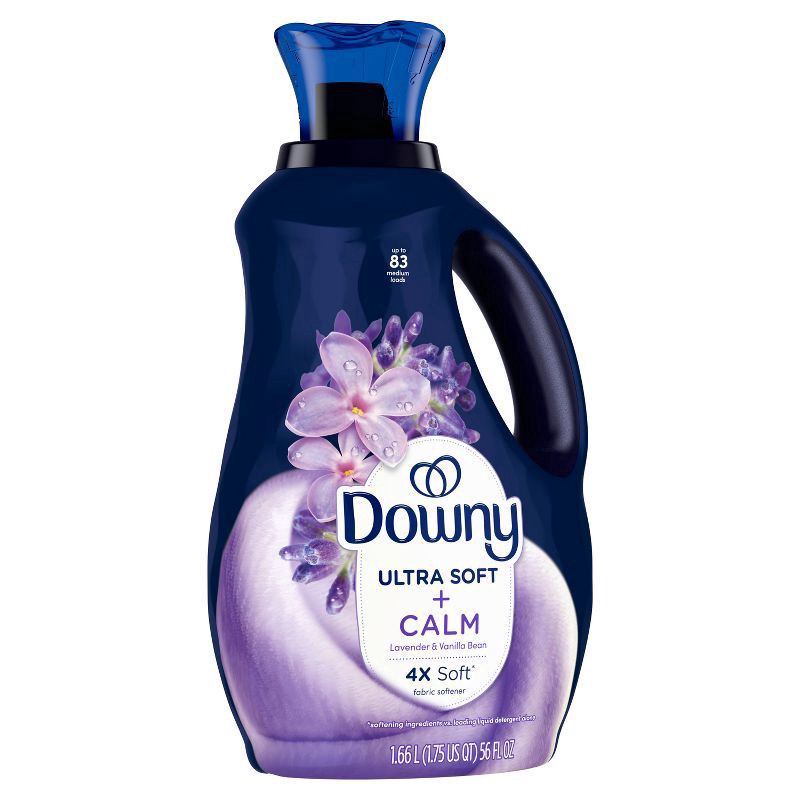 slide 10 of 13, Downy Ultra Soft + Calm Lavender & Vanilla Beans Liquid Fabric Softener - 56 fl oz, 56 fl oz