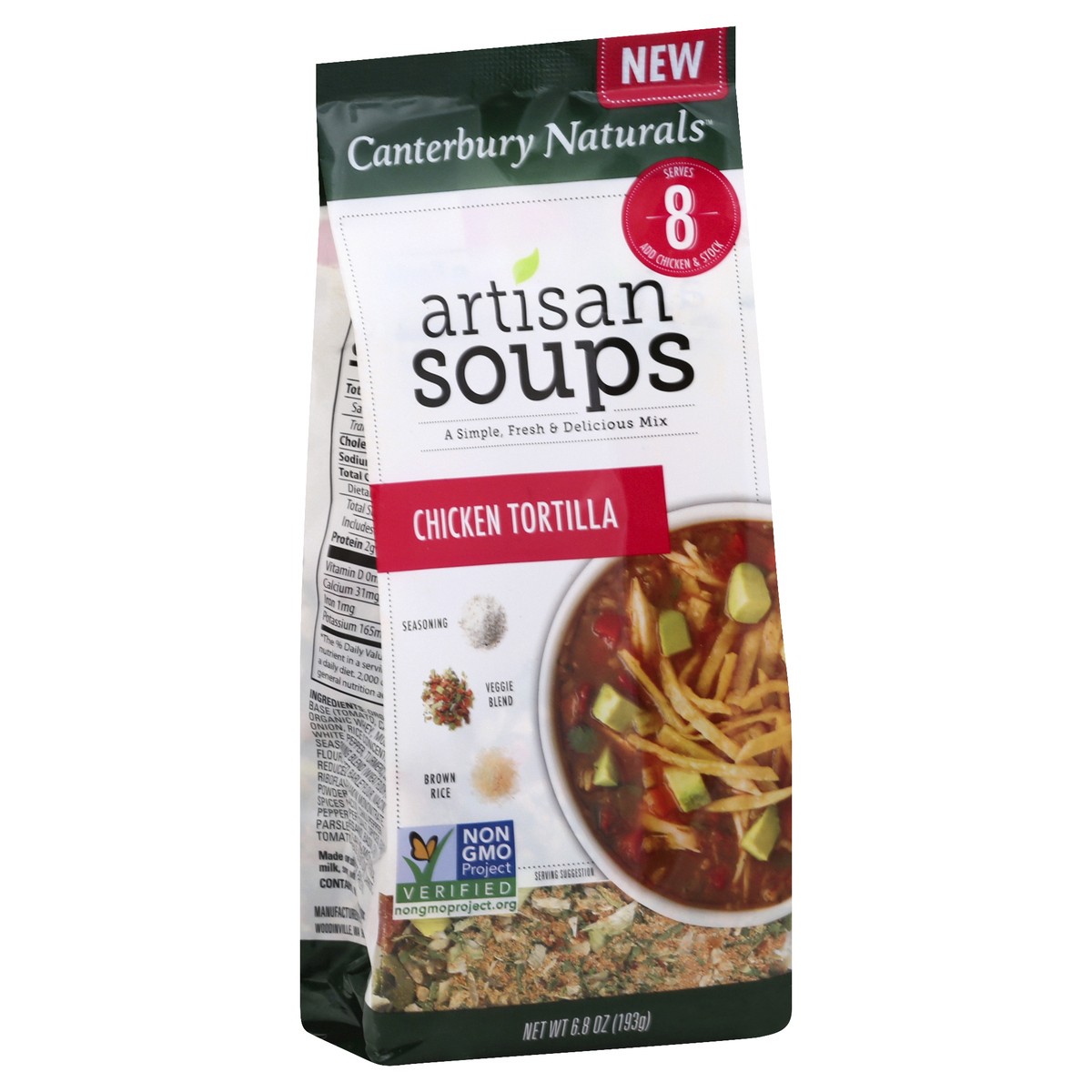 slide 5 of 5, Canterbury Naturals Chicken Tortilla Artisan Soup Mix, 