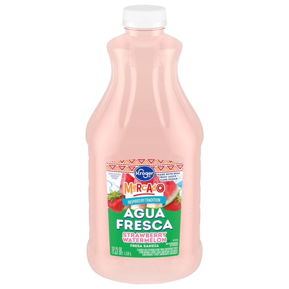 slide 3 of 4, Kroger Straweberry Watrermellon Mercado Aqua Fresca, 52 fl oz