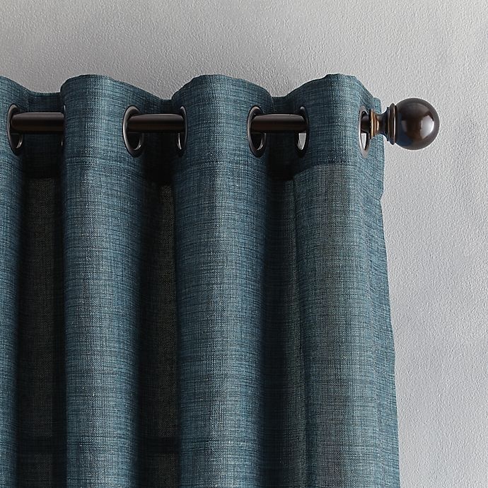 slide 2 of 3, Bedeck Juma Solid Grommet Window Curtain Panel - Teal, 108 in