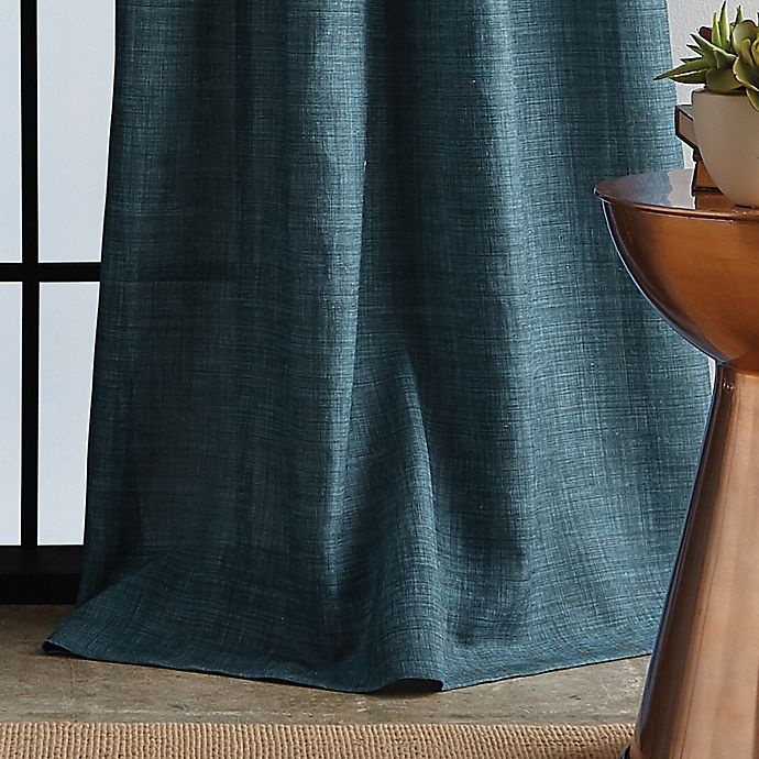 slide 3 of 3, Bedeck Juma Solid Grommet Window Curtain Panel - Teal, 108 in