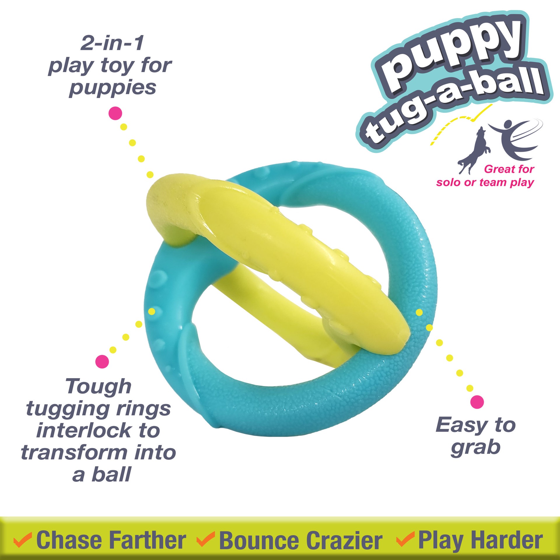 slide 10 of 10, Nylabone Power Play Puppy Toy Rings Small/Regular - Up to 25 Ibs(1 Count), 1 ct