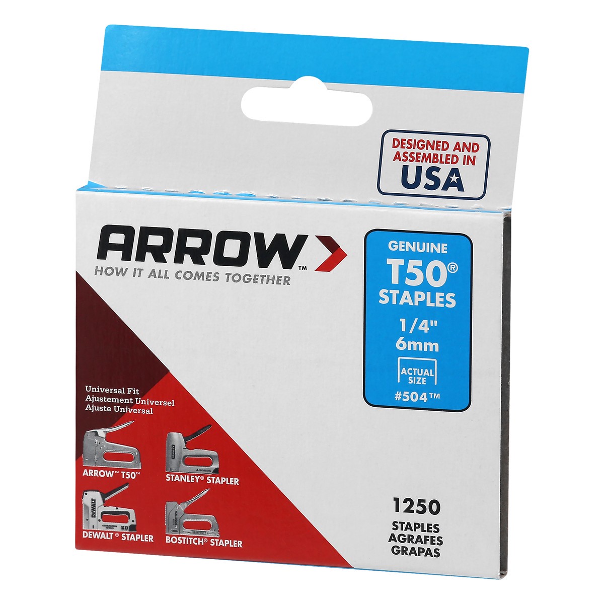 slide 8 of 11, Arrow Genuine T50 6 mm Staples 1250 ea, 1250 ct