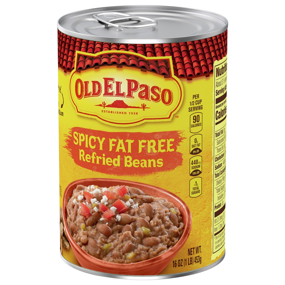 slide 3 of 9, Old El Paso Spicy Fat Free Refried Beans, 16 oz, 16 oz