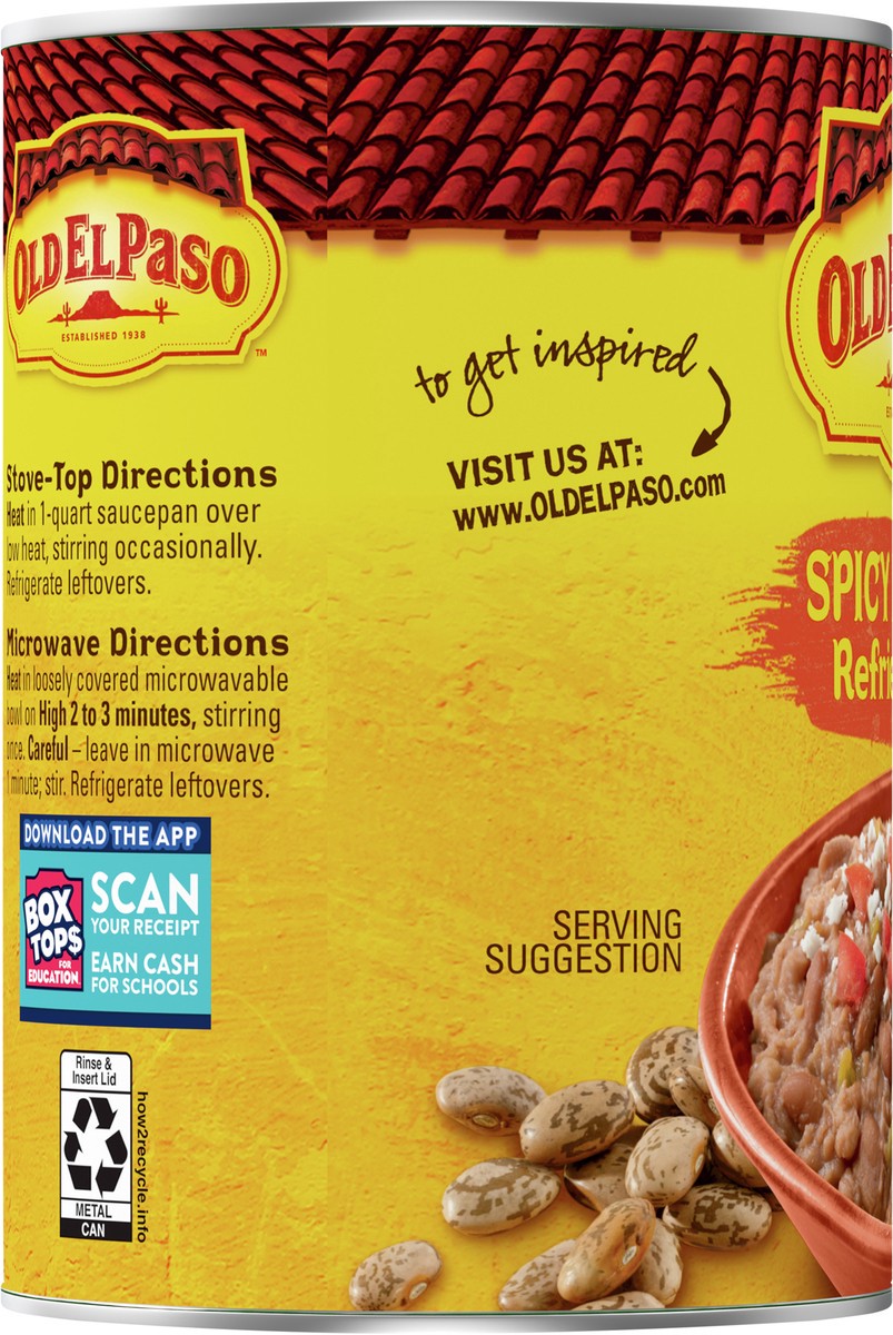 slide 9 of 9, Old El Paso Spicy Fat Free Refried Beans, 16 oz, 16 oz