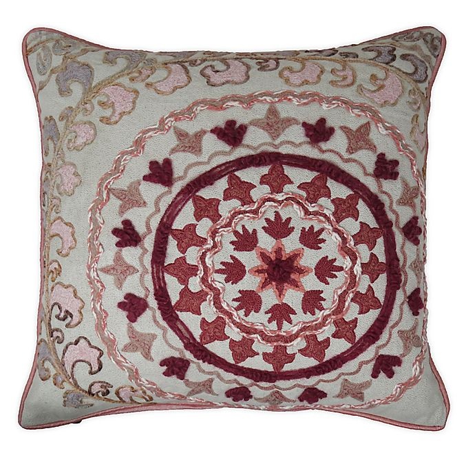 slide 1 of 1, Global Caravan Rachid Embroidered Square Throw Pillow, 1 ct