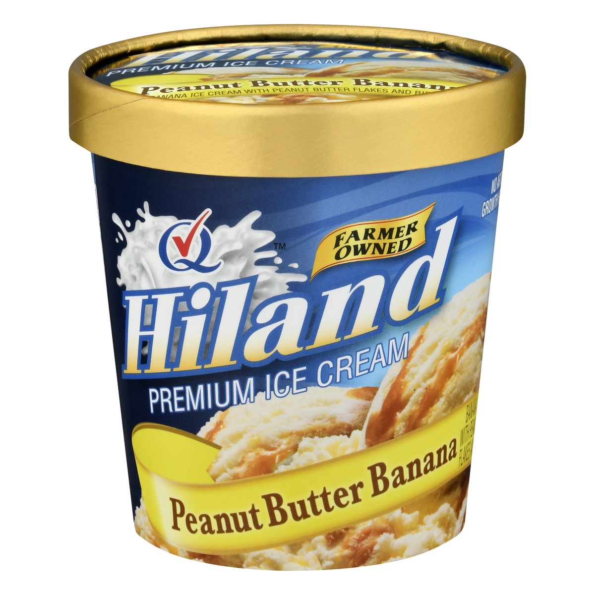 slide 1 of 1, Hiland Dairy Premium Ice Cream Peanut Butter Banana, 1 pint