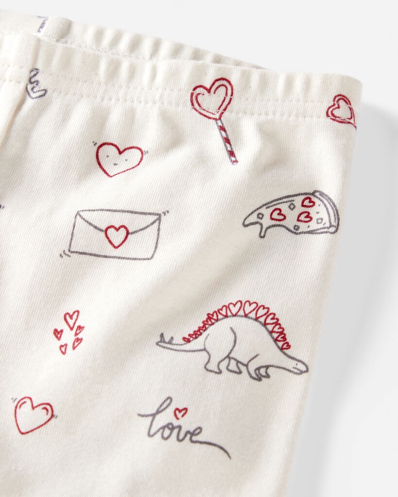 slide 2 of 3, Littleplanet Baby Organic Cotton Pajamas in Little Loves Print Cream 24M, 1 ct