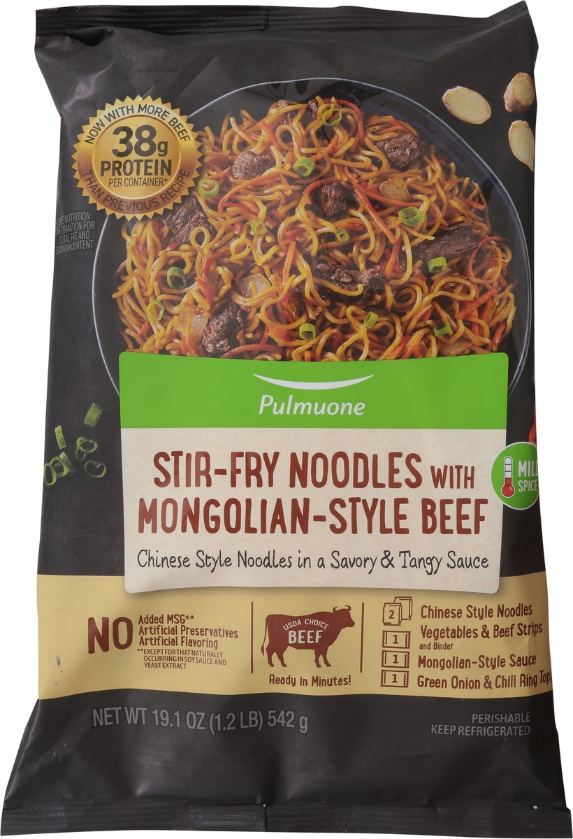 slide 2 of 14, Pulmuone Stir-Fry Noodles with Mongolian-Style Beef 19.1 oz, 19.1 oz