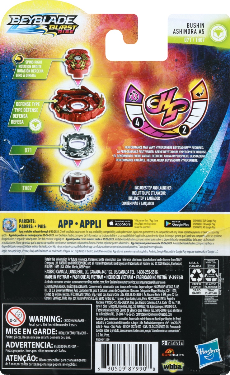 slide 8 of 8, Hasbro Beyblade Burst Rise Hyper Sphere Bushin Ashindra A5 Starter Pack, 1 ct