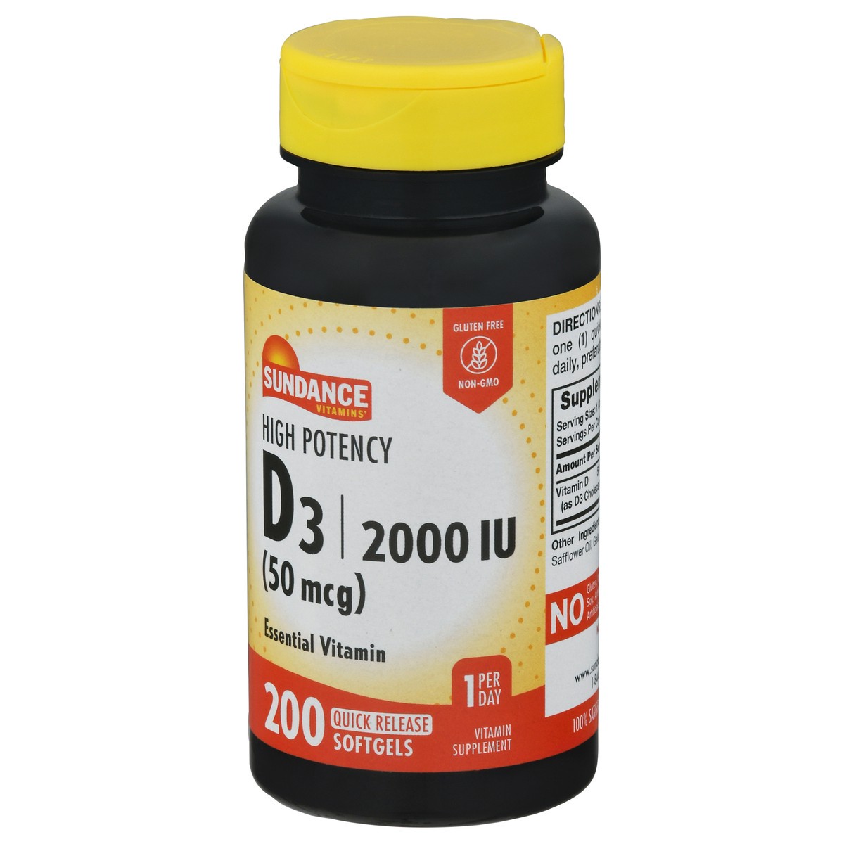 slide 6 of 9, Sundance Vitamins 50 mcg High Potency Vitamin D3 Softgels 200 ea, 200 ct