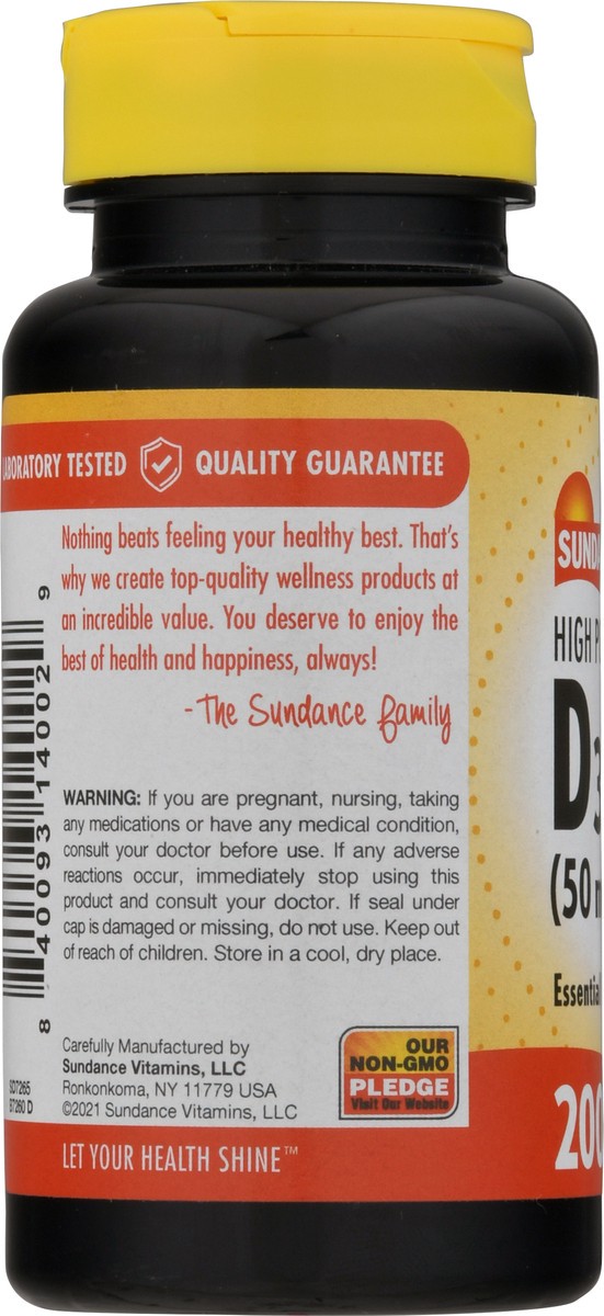 slide 8 of 9, Sundance Vitamins 50 mcg High Potency Vitamin D3 Softgels 200 ea, 200 ct