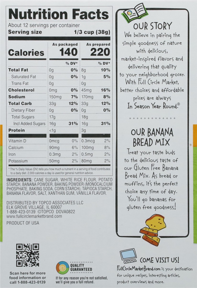 slide 5 of 9, Full Circle Market Gluten Free Banana Bread Mix 16 oz, 16 oz