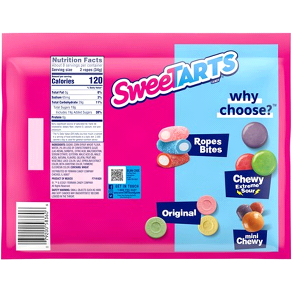 slide 7 of 13, SweeTarts Soft & Chewy Tangy Strawberry Ropes Candy, 9 oz