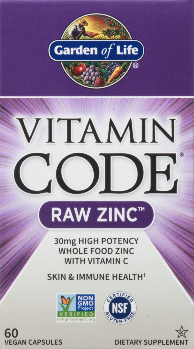 slide 1 of 14, Garden of Life Vitamin Code Raw Zinc, 60 ct