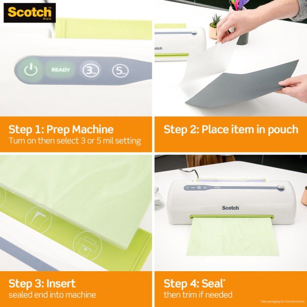 slide 2 of 5, Scotch Self-Seal Laminating Sheets, 8-1/2" X 11", Clear, Pack Of 50 Sheets, 50 ct