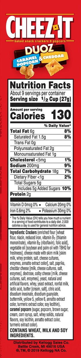 slide 4 of 11, Cheez-It DUOZ Cheese Crackers and Popcorn, Caramel and Cheddar, 8.7 oz, 8.7 oz