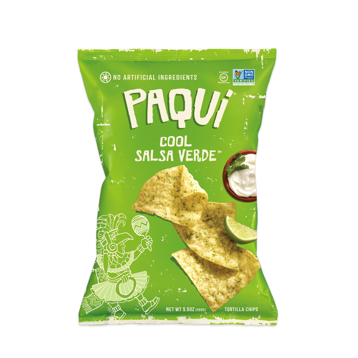 slide 1 of 5, Paqui Cool Salsa Verde Tortilla Chips, 5.5 oz