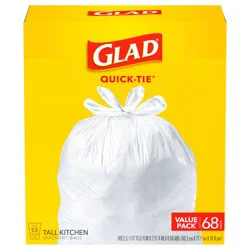 Glad Tall Kitchen Quick-Tie White Trash Bags