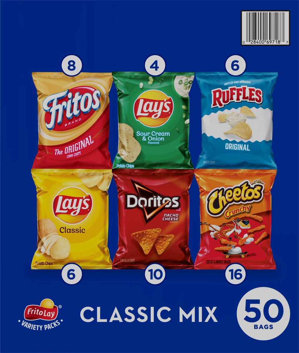 slide 13 of 13, Frito-Lay Classic Mix, Variety Packs, 50 ct