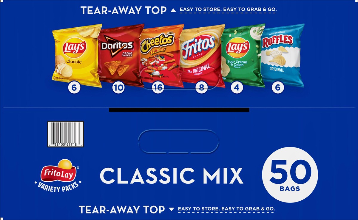 slide 12 of 13, Frito-Lay Classic Mix, Variety Packs, 50 ct