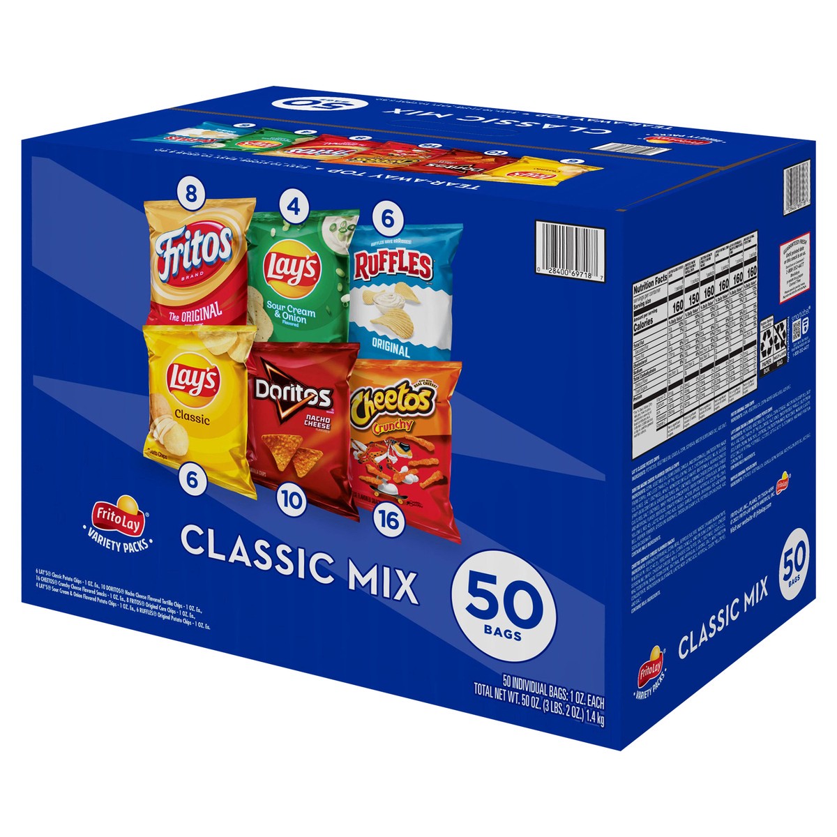 slide 2 of 13, Frito-Lay Classic Mix, Variety Packs, 50 ct