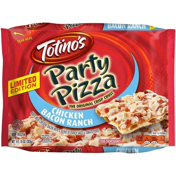 slide 1 of 1, Totino's Chicken Bacon Ranch Party Pizza, 10 oz