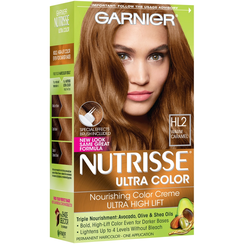 slide 1 of 1, Garnier Nutrisse Ultra Color Nourishing Color Creme Hl2 Warm Caramel 1 Kit Box, 1 ct