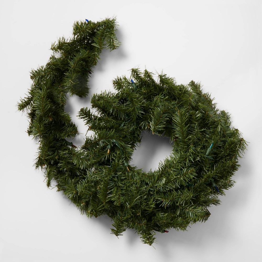 slide 2 of 4, 9' Pre-lit Artificial Pine Christmas Garland Multicolored Lights - Wondershop, 1 ct