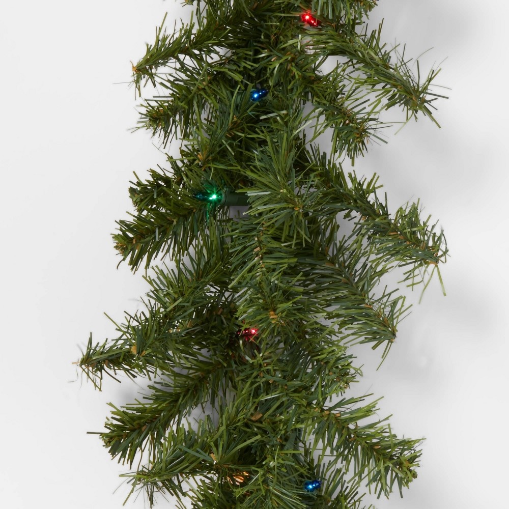 slide 3 of 4, 9' Pre-lit Artificial Pine Christmas Garland Multicolored Lights - Wondershop, 1 ct