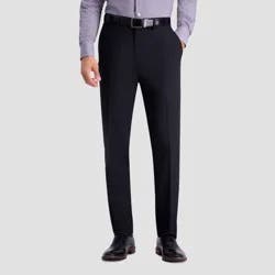 Haggar H26 Men's Flex Series Ultra Slim Suit Pants - Black 30x30: Mid Rise, Woven, Stretch, Solid Pattern
