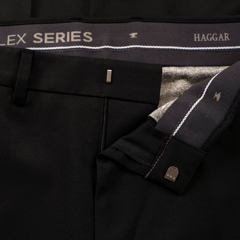 slide 4 of 4, Haggar H26 Men's Flex Series Ultra Slim Suit Pants - Black 32x30: Mid Rise, Stretch, Slim Leg, 1 ct