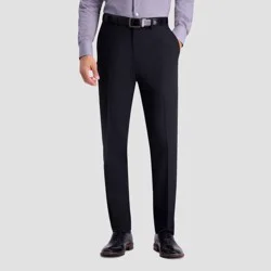 Haggar H26 Men's Flex Series Ultra Slim Suit Pants - Black 34x30: Mid Rise, Stretch, Woven Fabric